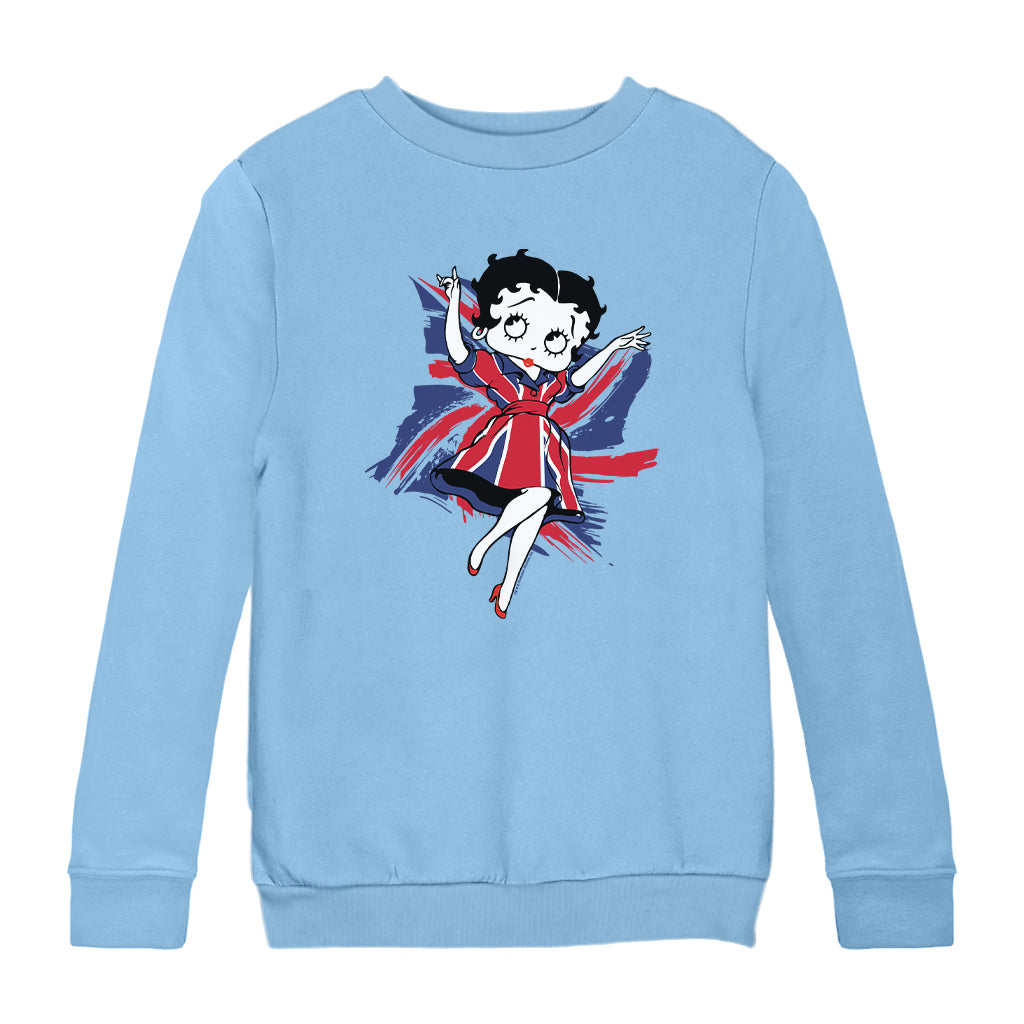 Betty Boop UK Union Flag Dress Kids Sweatshirt