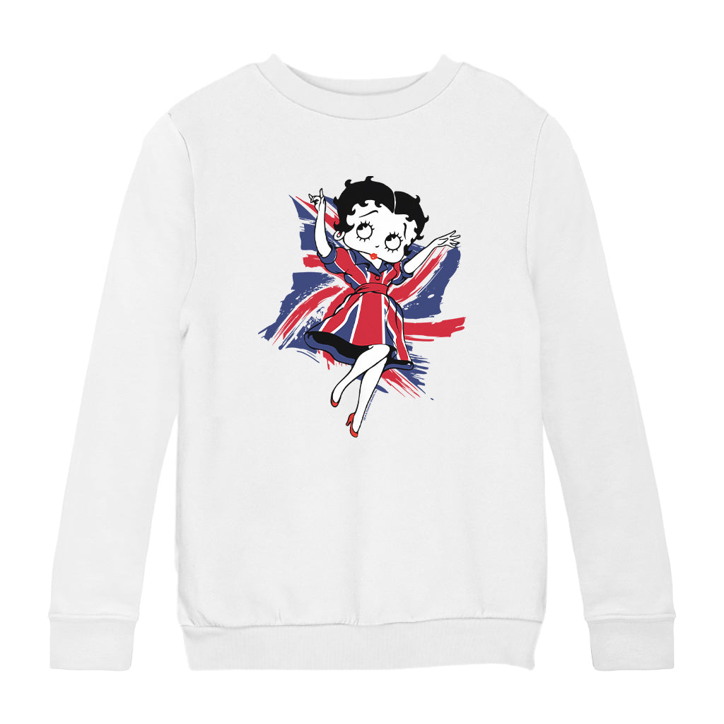 Betty Boop UK Union Flag Dress Kids Sweatshirt