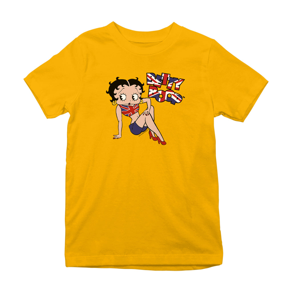 Betty Boop UK Union Jack Flag Clothing Kids T-Shirt