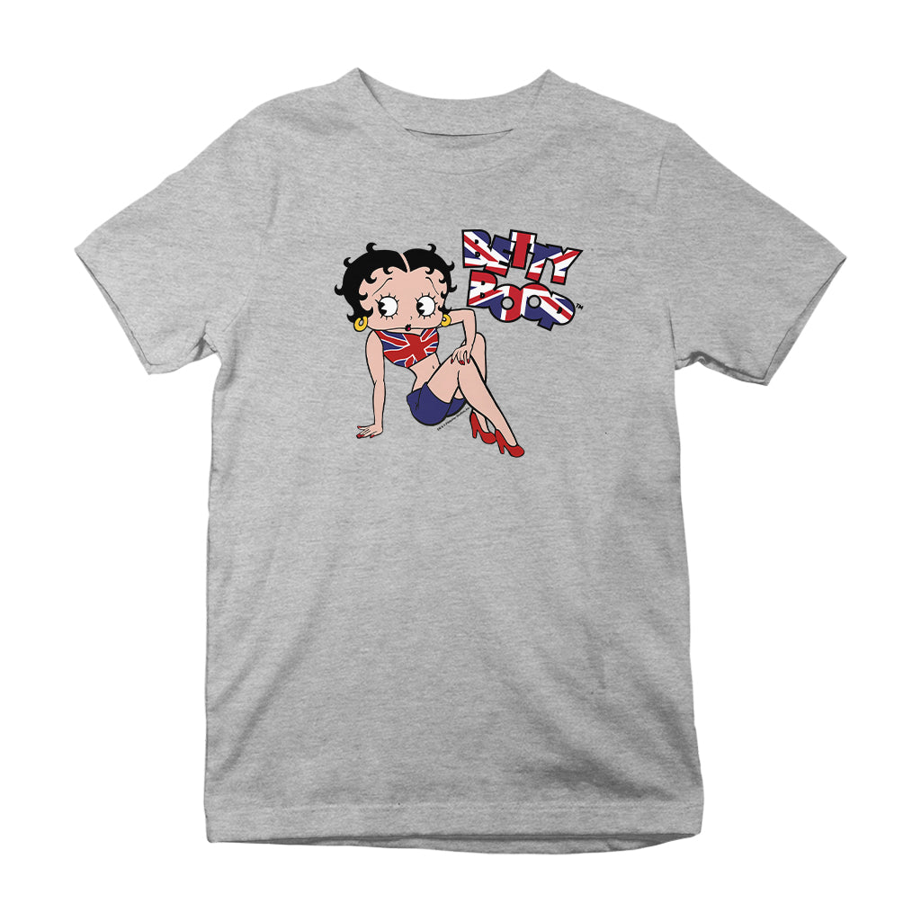 Betty Boop UK Union Jack Flag Clothing Kids T-Shirt