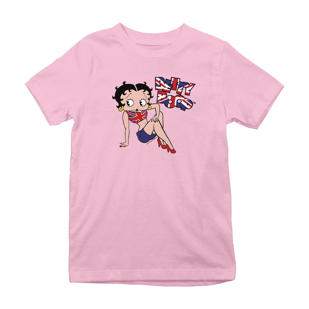 Betty Boop UK Union Jack Flag Clothing Kids T-Shirt