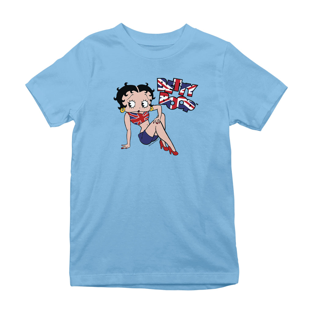 Betty Boop UK Union Jack Flag Clothing Kids T-Shirt