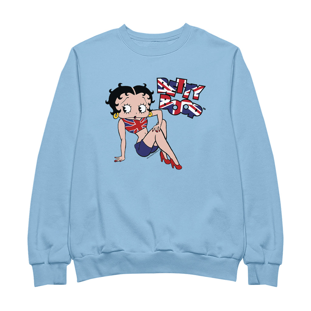 Betty Boop UK Union Jack Flag Clothing Men's Sweatshirt