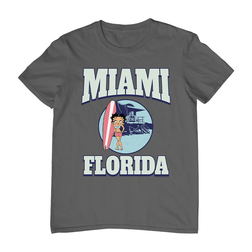 Betty Boop Miami Florida Surf Scene Men's T-Shirt