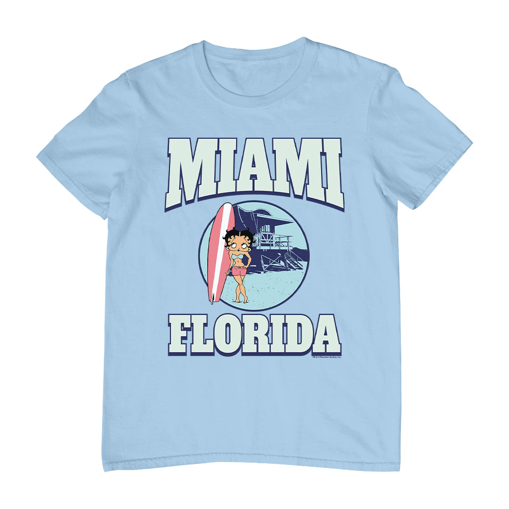 Betty Boop Miami Florida Surf Scene Men's T-Shirt