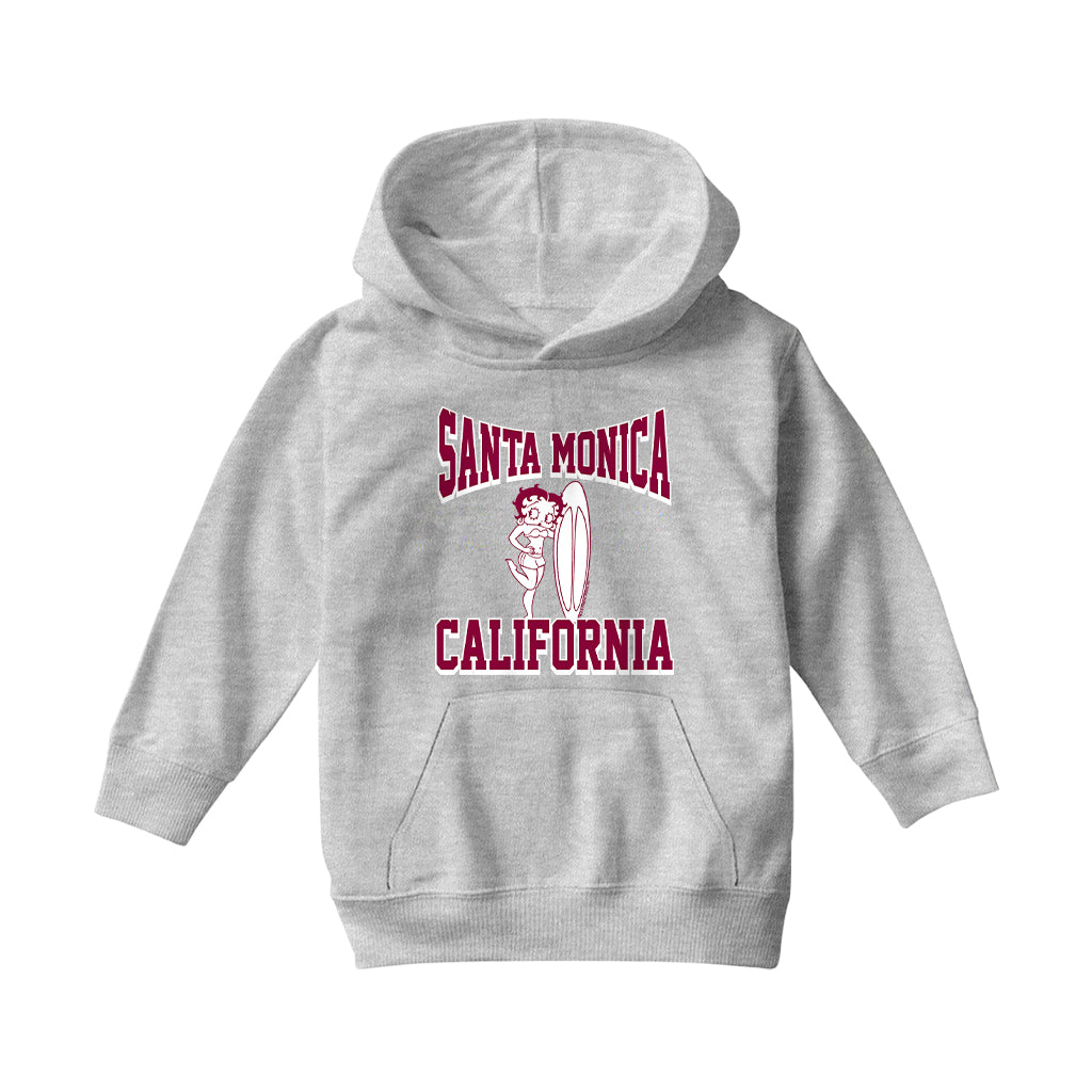 Betty Boop Santa Monica California Surf Kids Hooded Sweatshirt