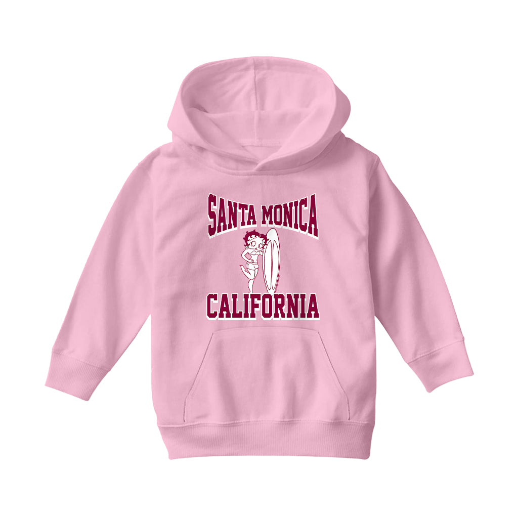 Betty Boop Santa Monica California Surf Kids Hooded Sweatshirt