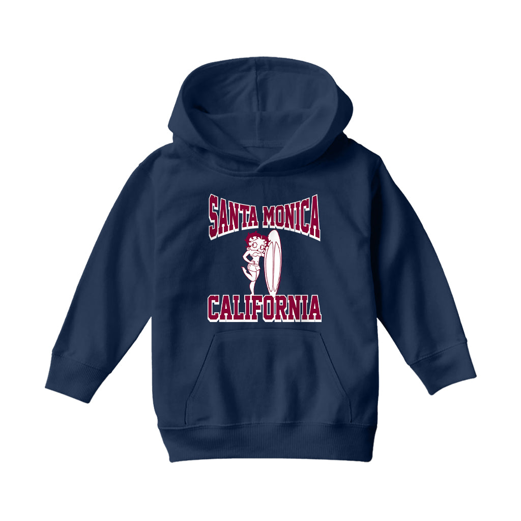 Betty Boop Santa Monica California Surf Kids Hooded Sweatshirt