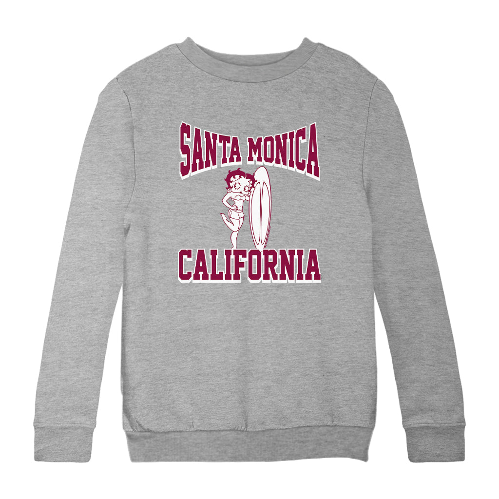 Betty Boop Santa Monica California Surf Kids Sweatshirt