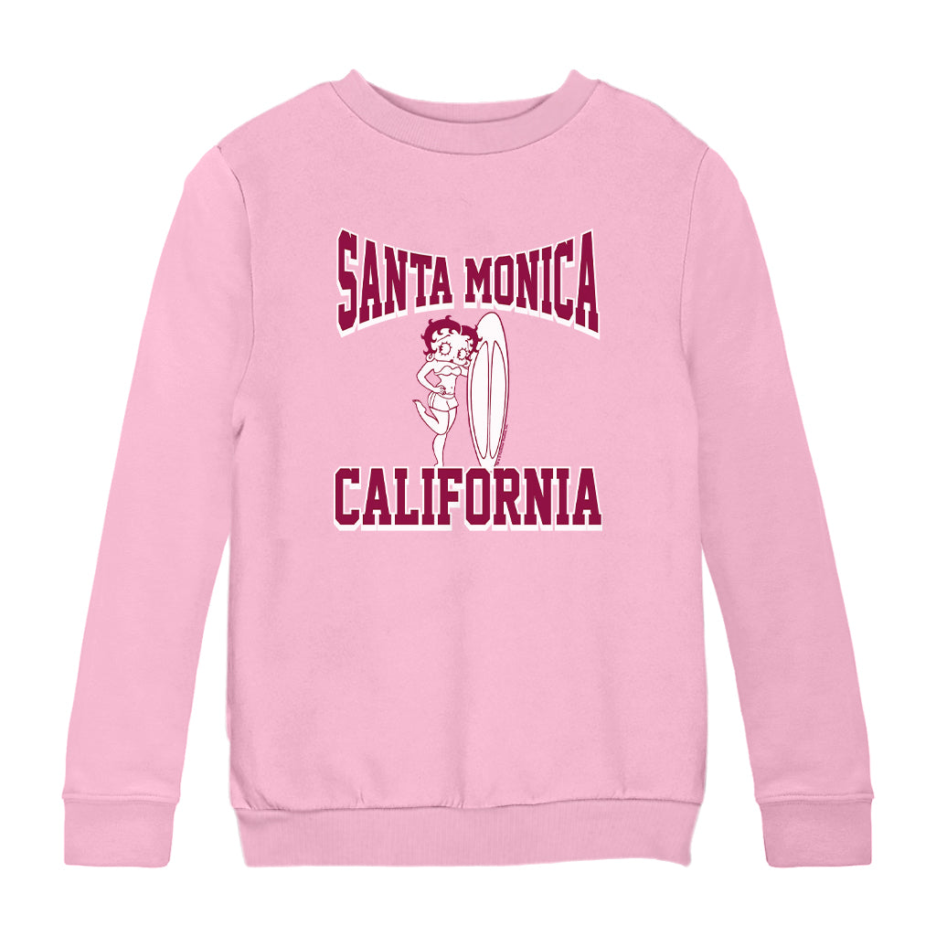 Betty Boop Santa Monica California Surf Kids Sweatshirt