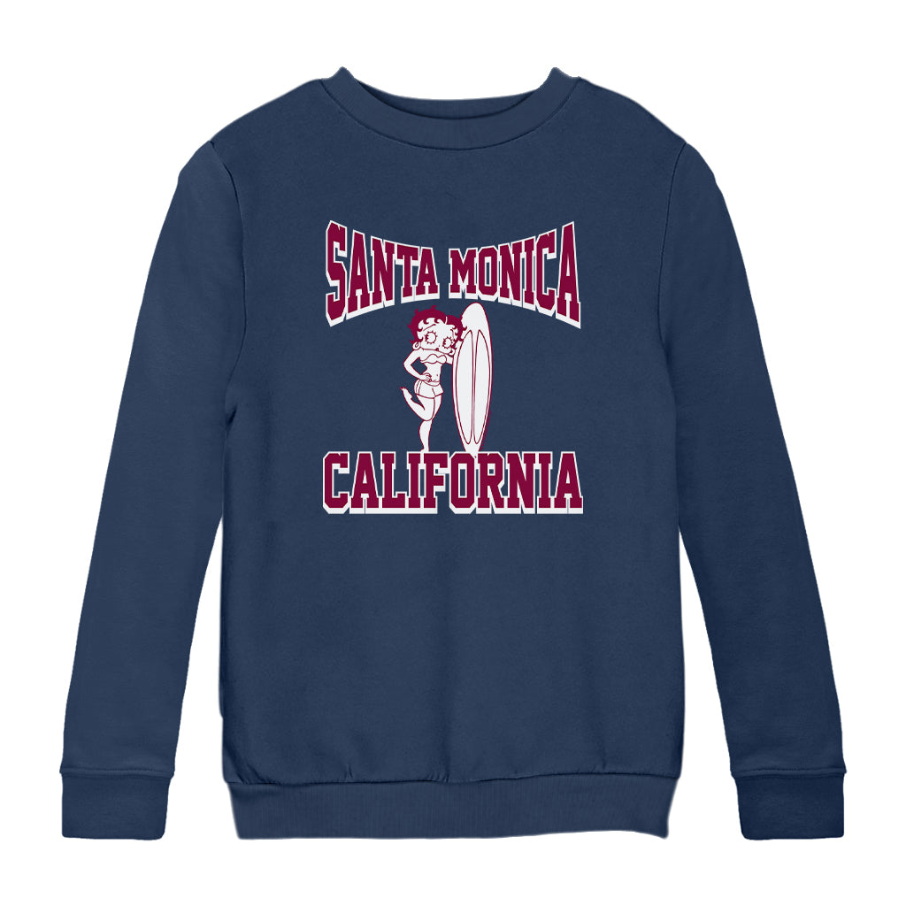 Betty Boop Santa Monica California Surf Kids Sweatshirt