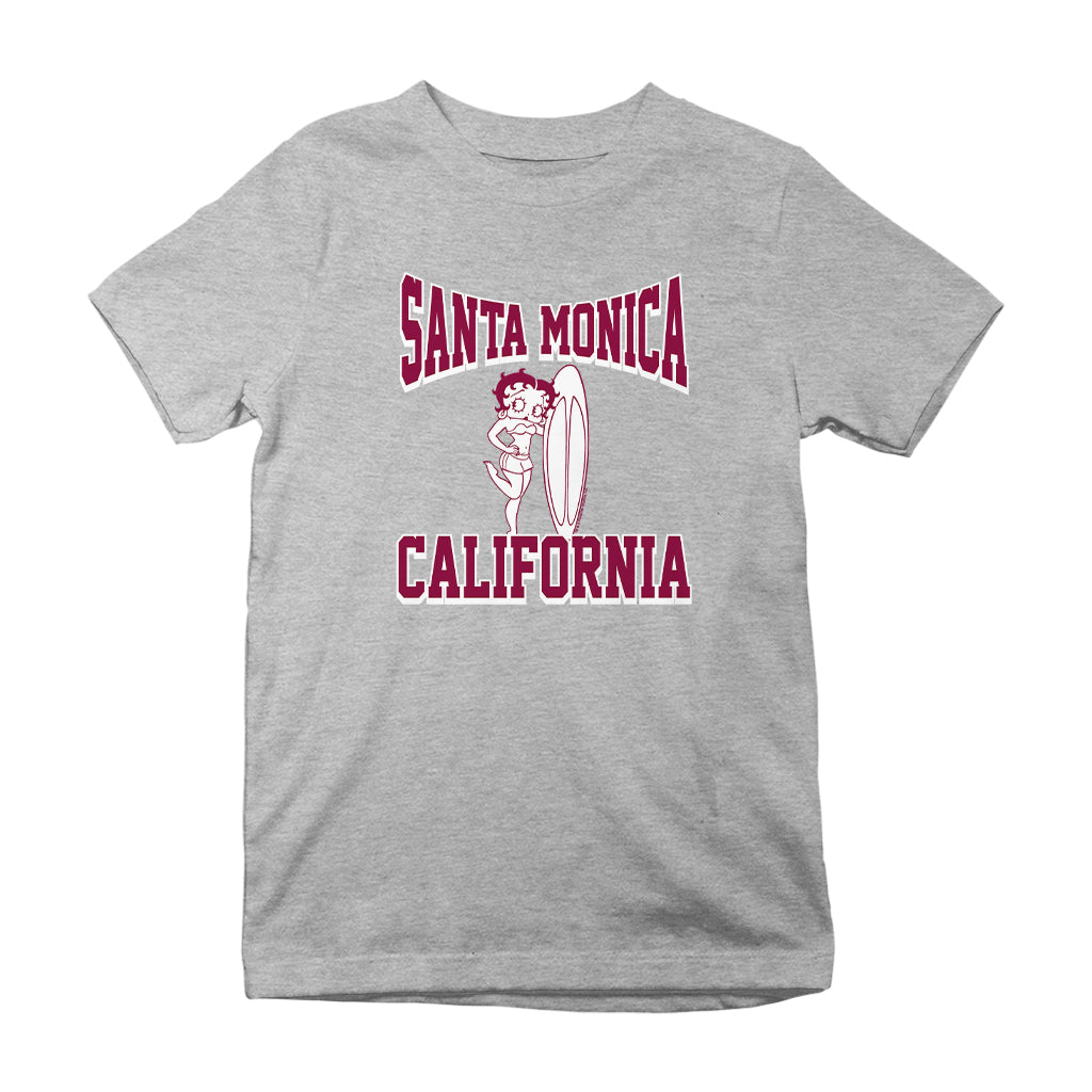 Betty Boop Santa Monica California Surf Kids T-Shirt