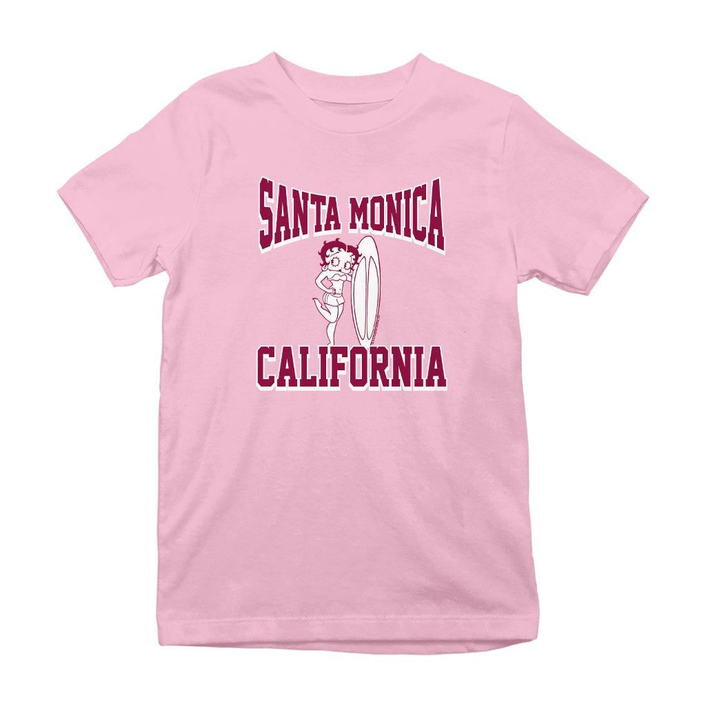 Betty Boop Santa Monica California Surf Kids T-Shirt