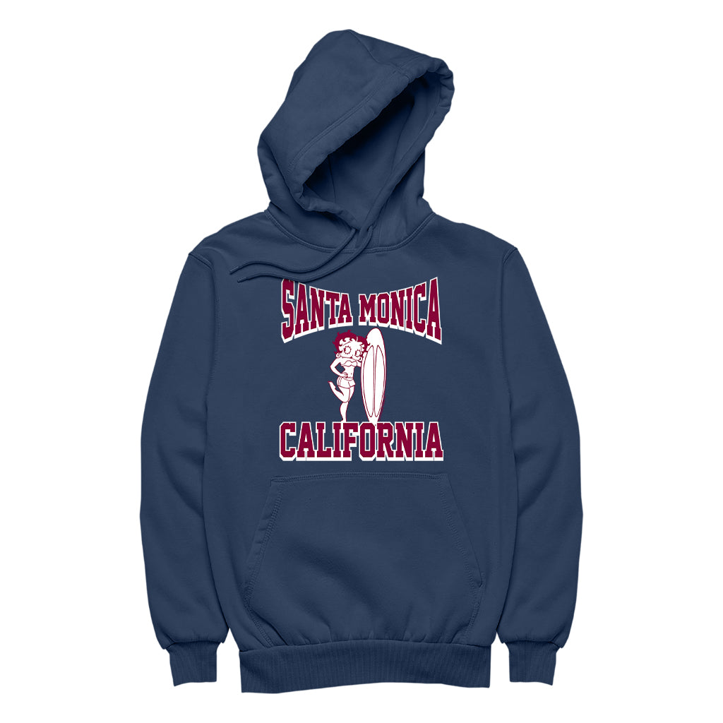 Betty Boop Santa Monica California Surf Men's Hooded Sweatshirt