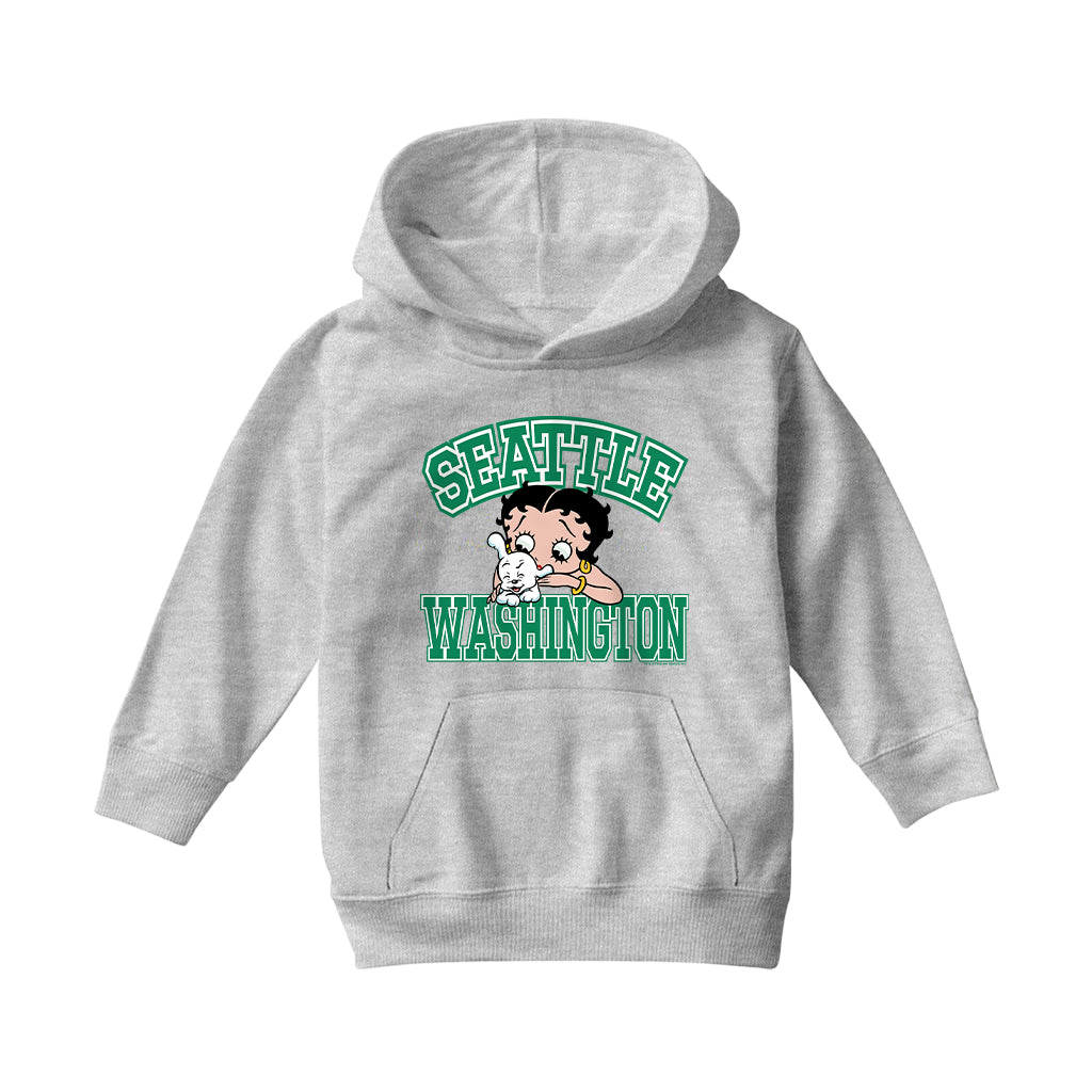 Betty Boop Pudgy Seattle Washington Kids Hooded Sweatshirt