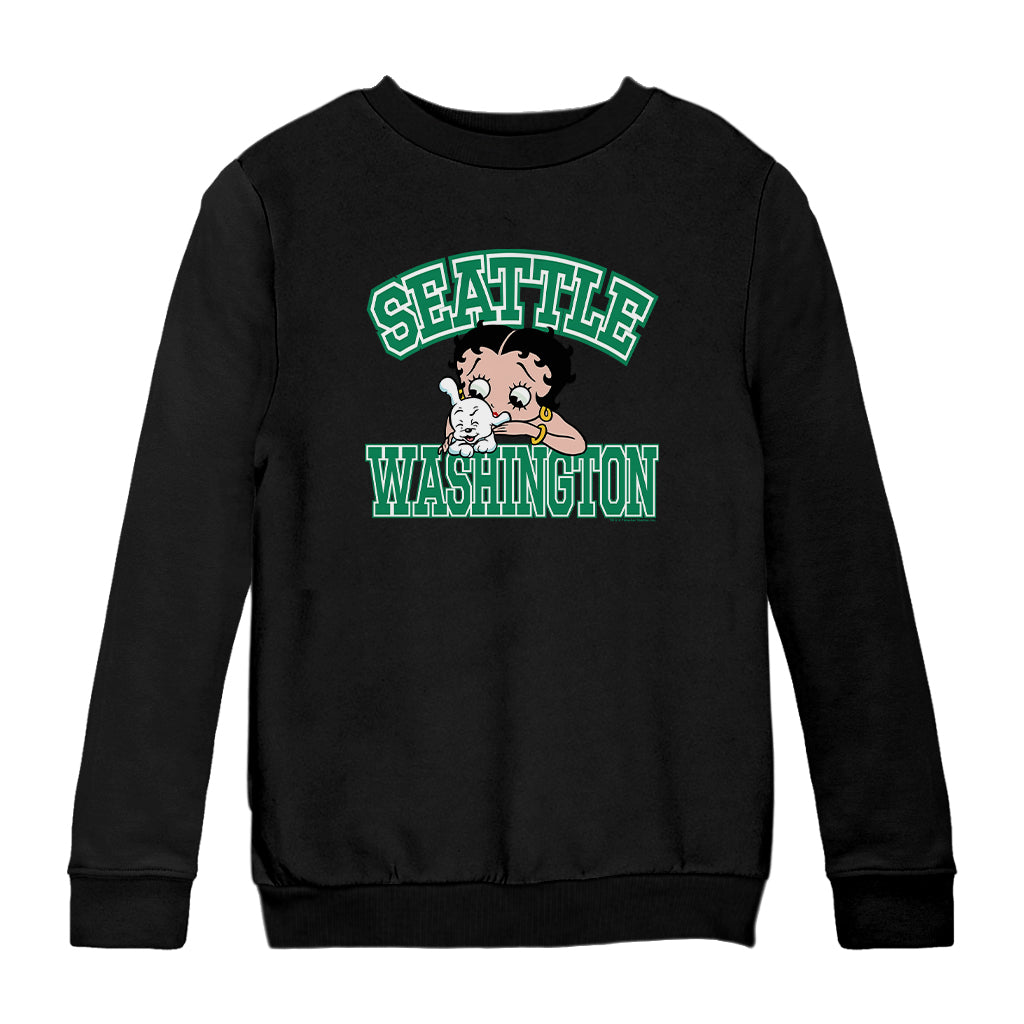 Betty Boop Pudgy Seattle Washington Kids Sweatshirt