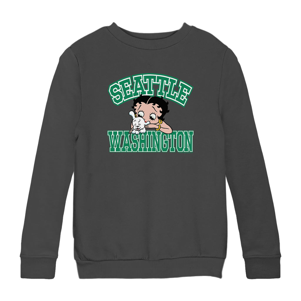 Betty Boop Pudgy Seattle Washington Kids Sweatshirt
