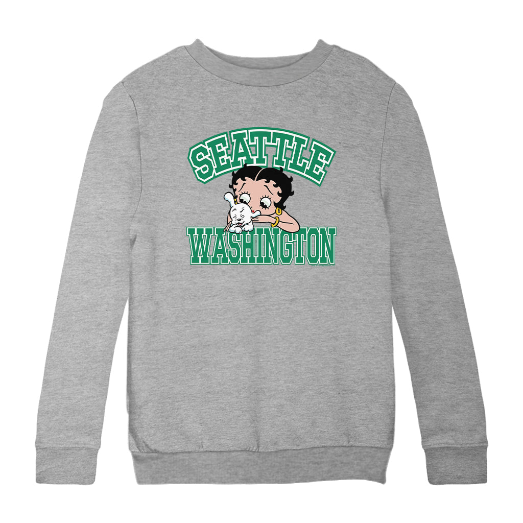 Betty Boop Pudgy Seattle Washington Kids Sweatshirt
