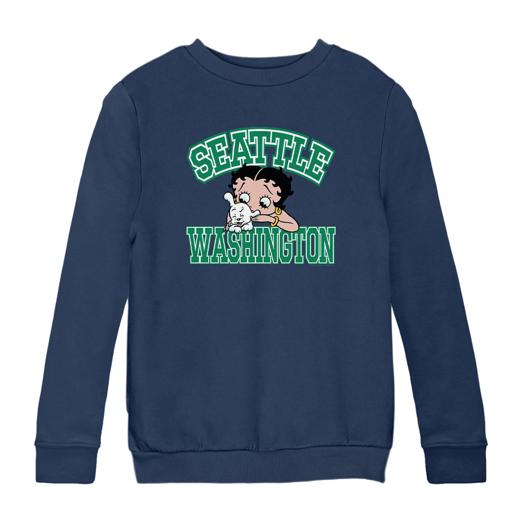 Betty Boop Pudgy Seattle Washington Kids Sweatshirt