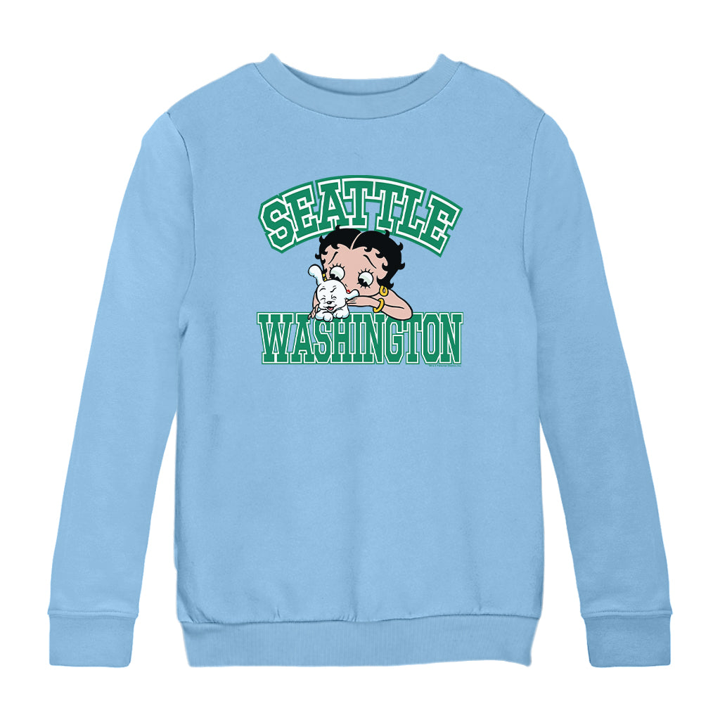 Betty Boop Pudgy Seattle Washington Kids Sweatshirt