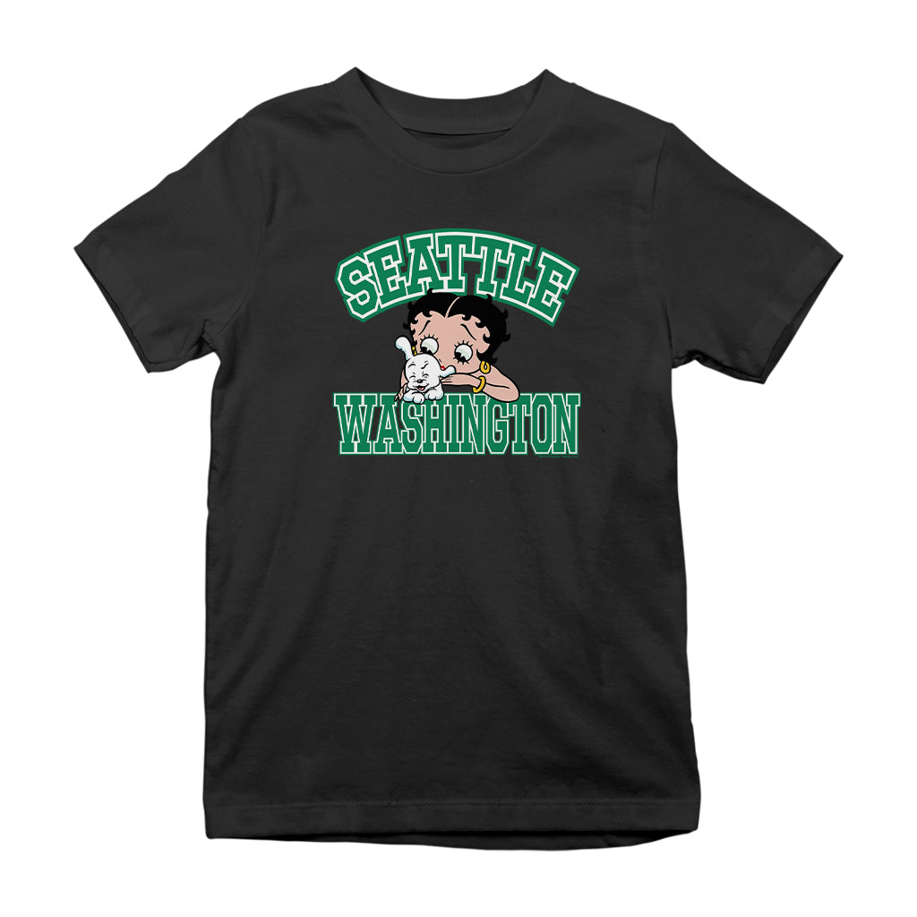 Betty Boop Pudgy Seattle Washington Kids T-Shirt