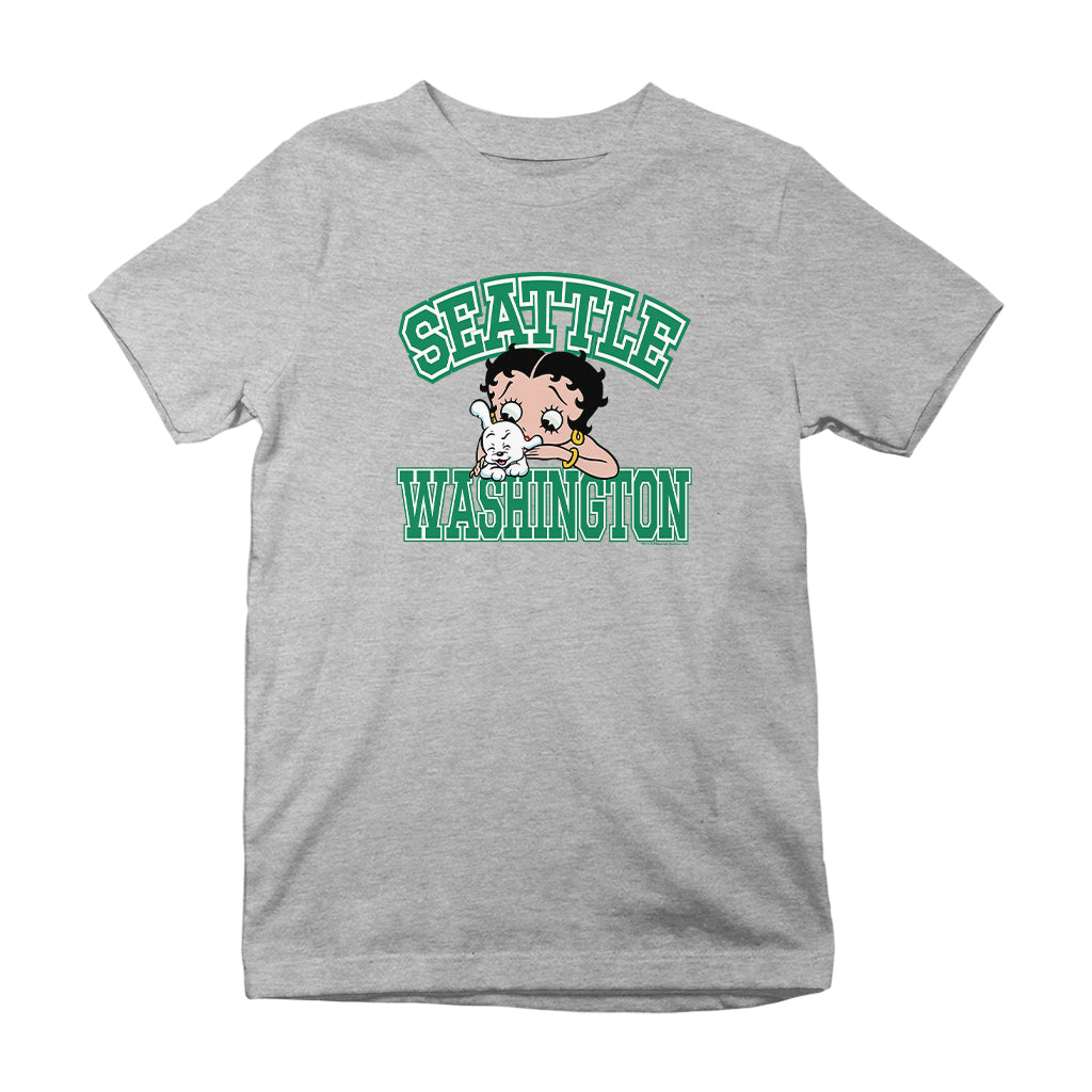 Betty Boop Pudgy Seattle Washington Kids T-Shirt