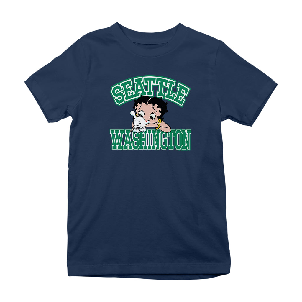 Betty Boop Pudgy Seattle Washington Kids T-Shirt