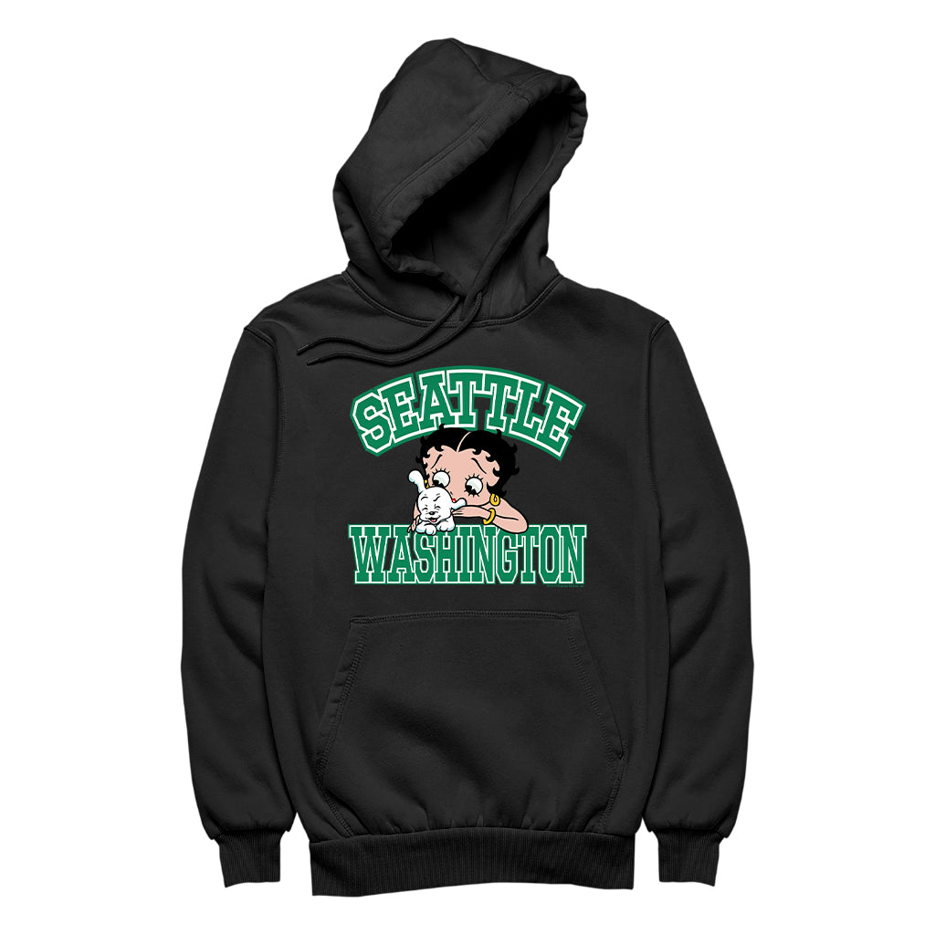 Betty Boop Pudgy Seattle Washington Women's Hooded Sweatshirt