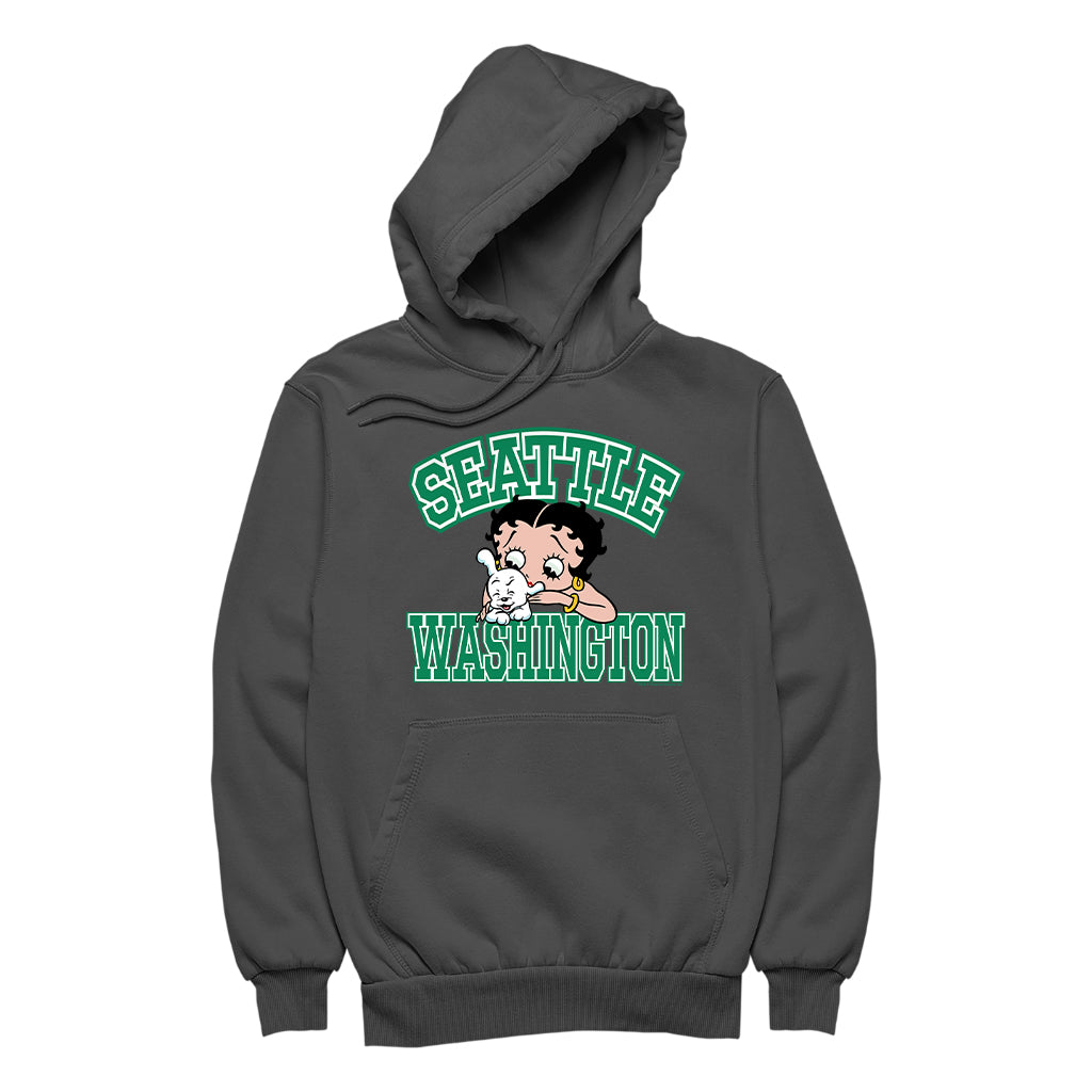 Betty Boop Pudgy Seattle Washington Women's Hooded Sweatshirt