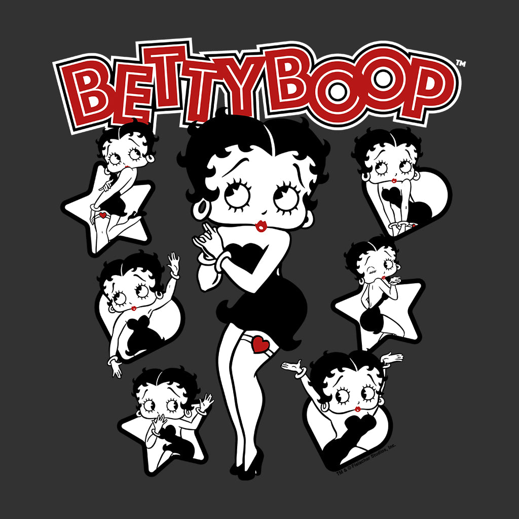 Betty Boop Hearts And Stars Poses Men's Hooded Sweatshirt