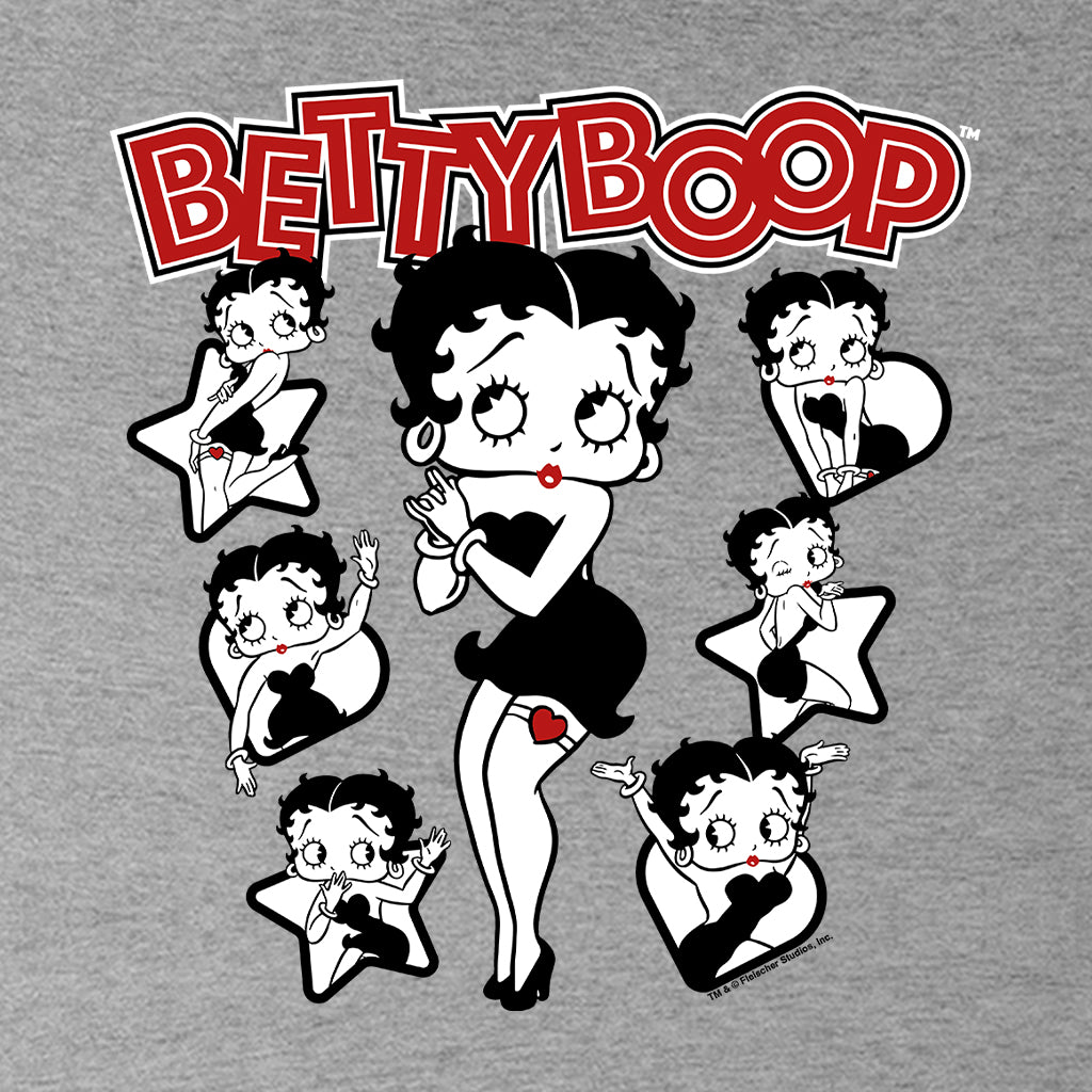 Betty Boop Hearts And Stars Poses Men's Hooded Sweatshirt