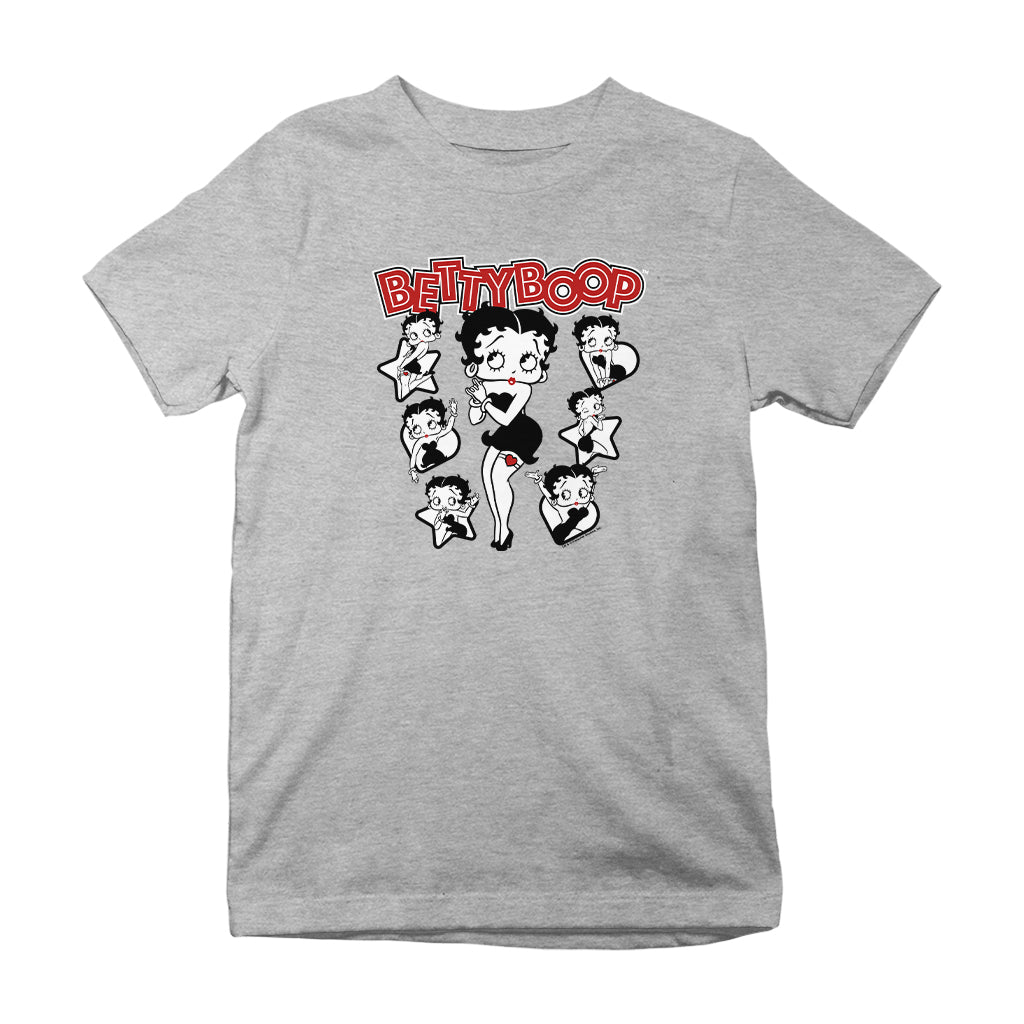 Betty Boop Hearts And Stars Poses Kids T-Shirt
