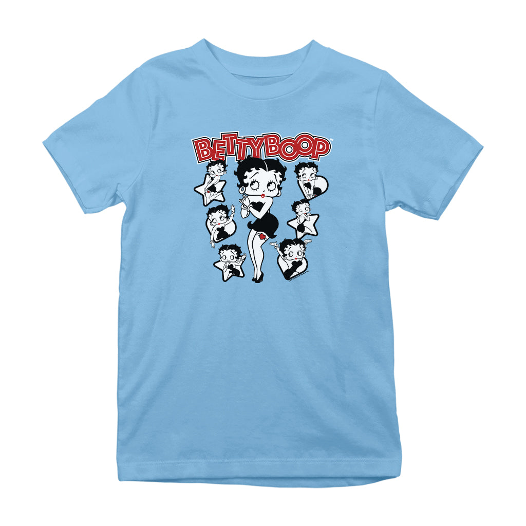 Betty Boop Hearts And Stars Poses Kids T-Shirt