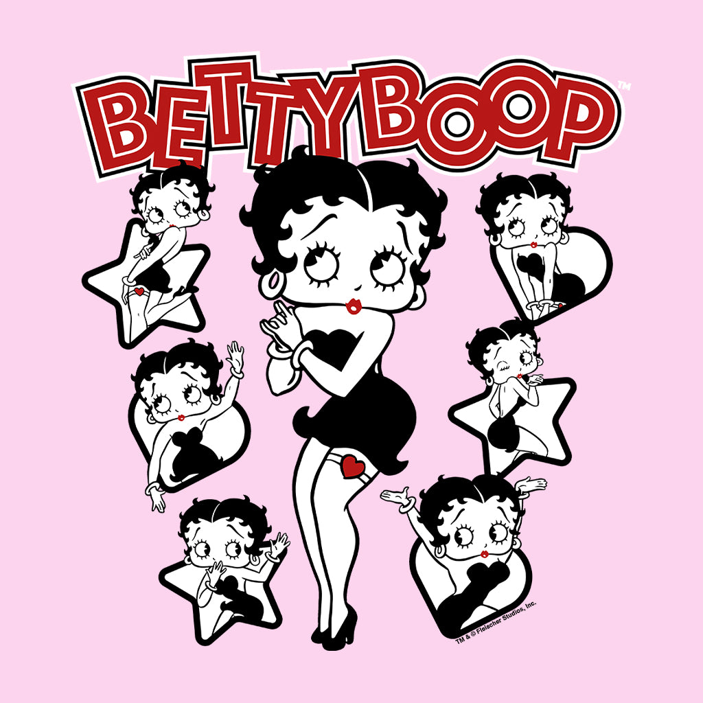 Betty Boop Hearts And Stars Poses Men's Hooded Sweatshirt