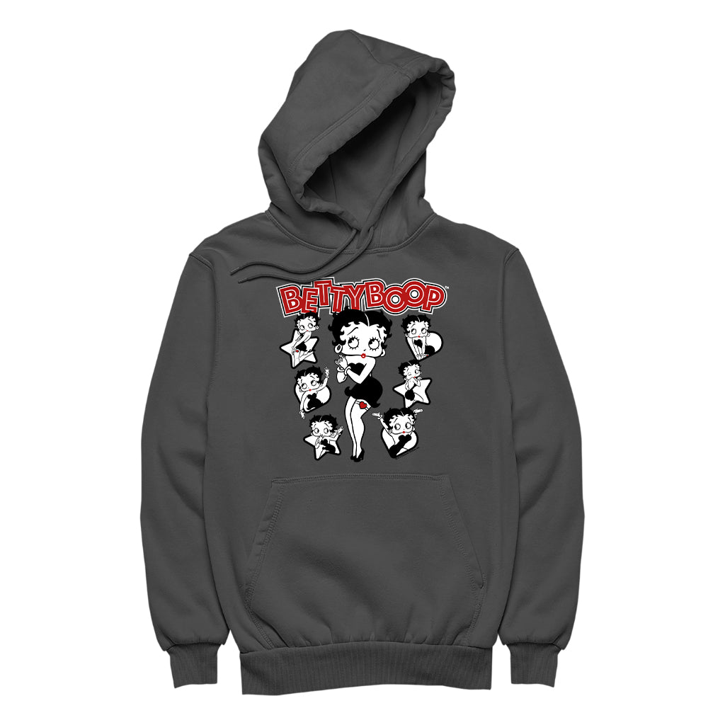 Betty Boop Hearts And Stars Poses Men's Hooded Sweatshirt