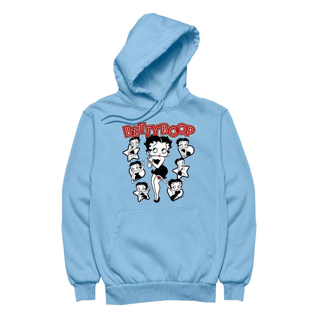 Betty Boop Hearts And Stars Poses Men's Hooded Sweatshirt