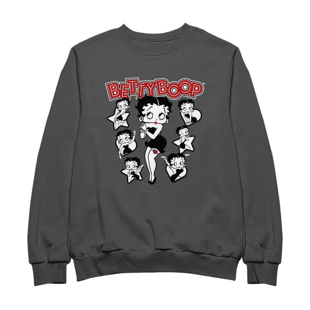 Betty Boop Hearts And Stars Poses Men's Sweatshirt