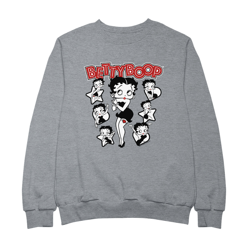 Betty Boop Hearts And Stars Poses Men's Sweatshirt