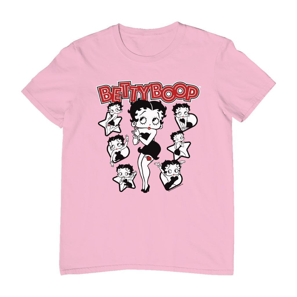 Betty Boop Hearts And Stars Poses Men's T-Shirt