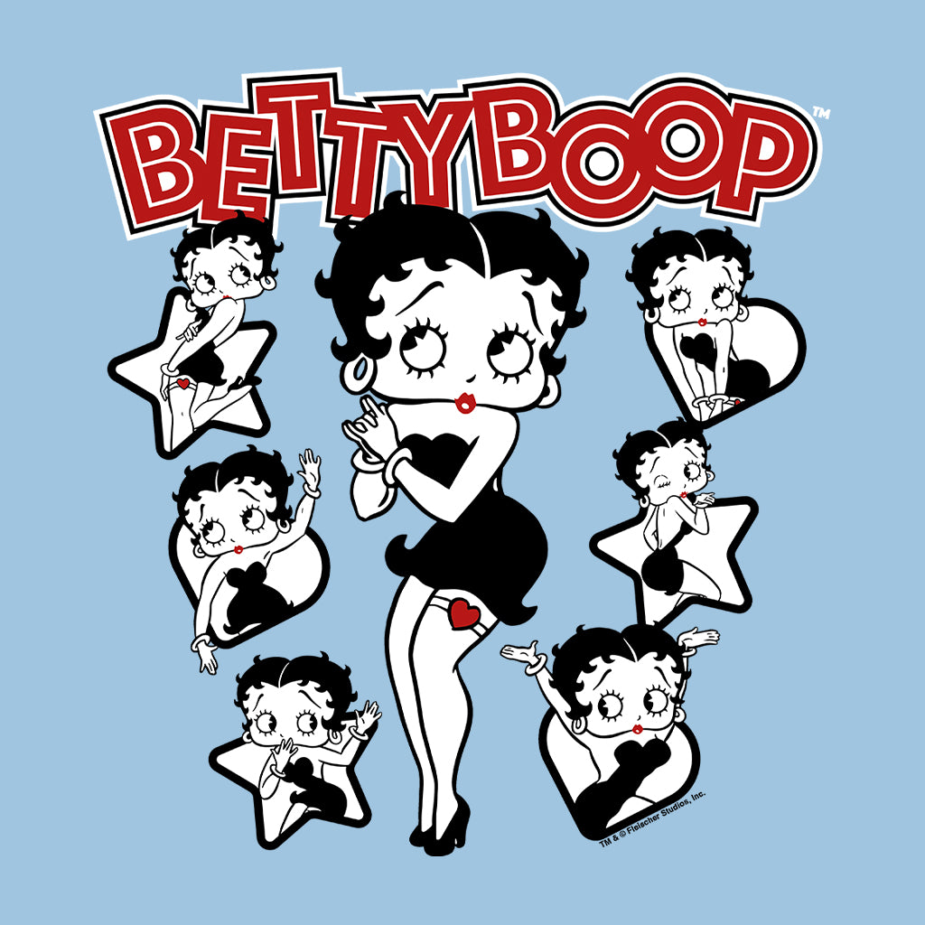 Betty Boop Hearts And Stars Poses Men's Hooded Sweatshirt
