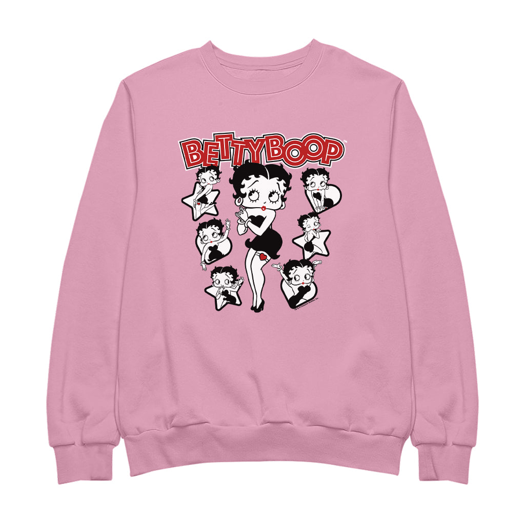 Betty Boop Hearts And Stars Poses Women's Sweatshirt