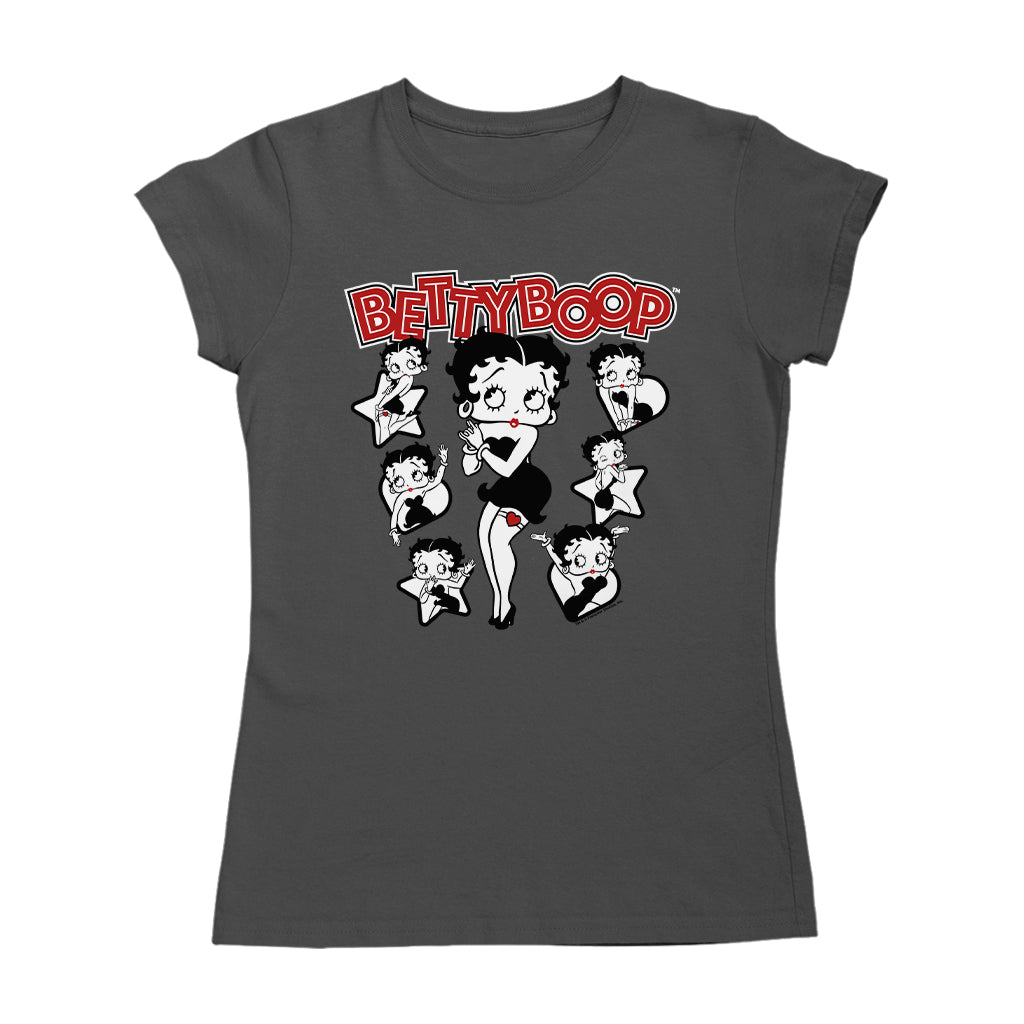 Betty Boop Hearts And Stars Poses Women's T-Shirt