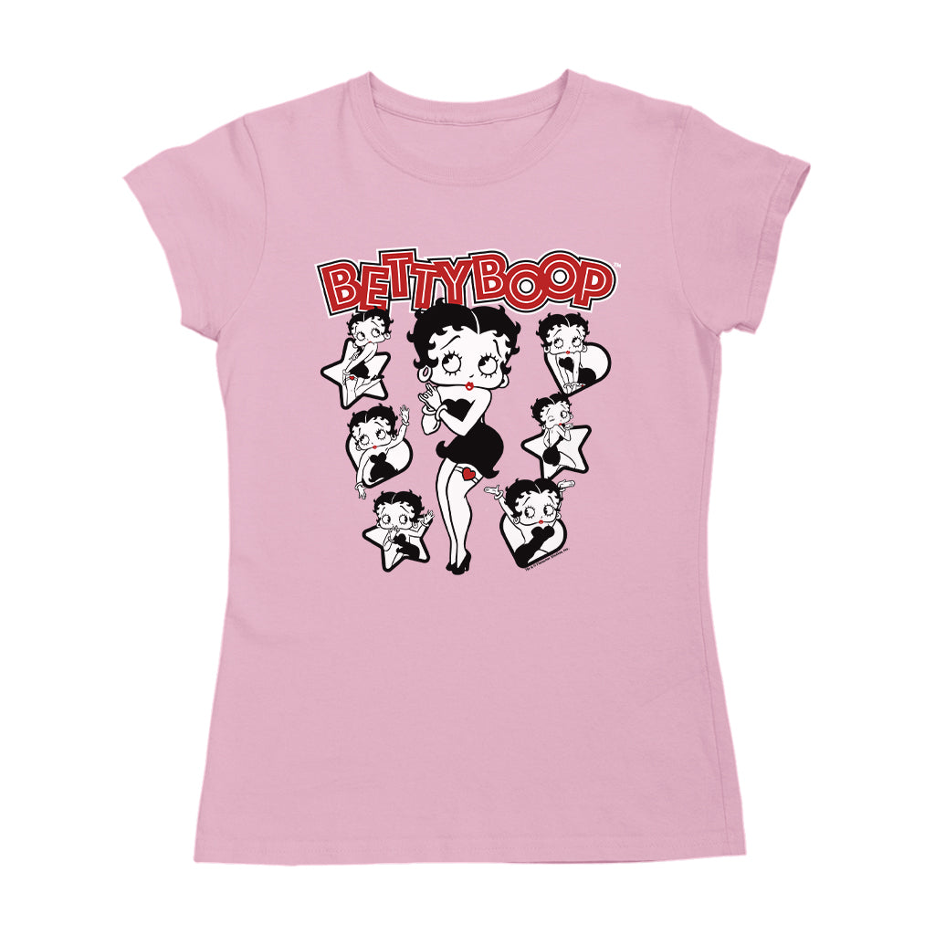 Betty Boop Hearts And Stars Poses Women's T-Shirt