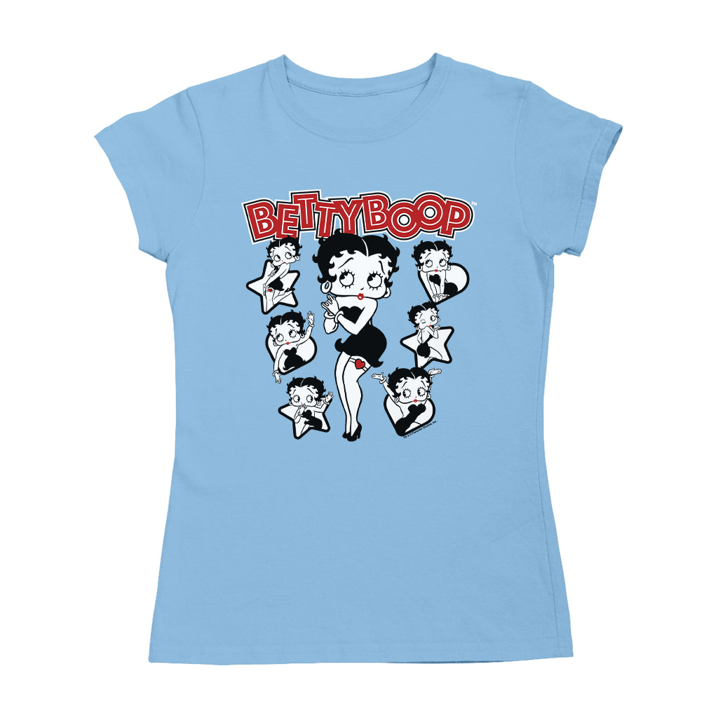 Betty Boop Hearts And Stars Poses Women's T-Shirt