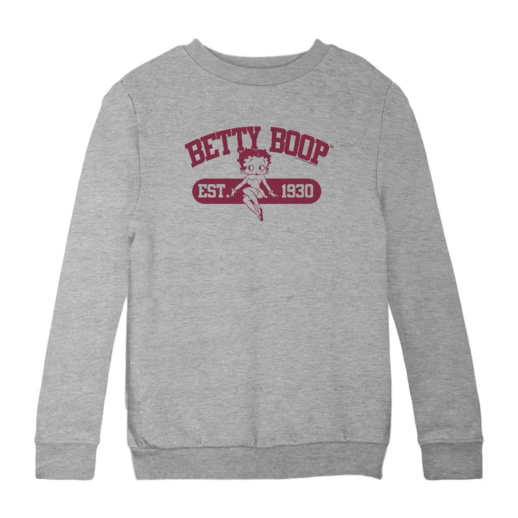 Betty Boop Est. 1930 Varsity Style Kids Sweatshirt