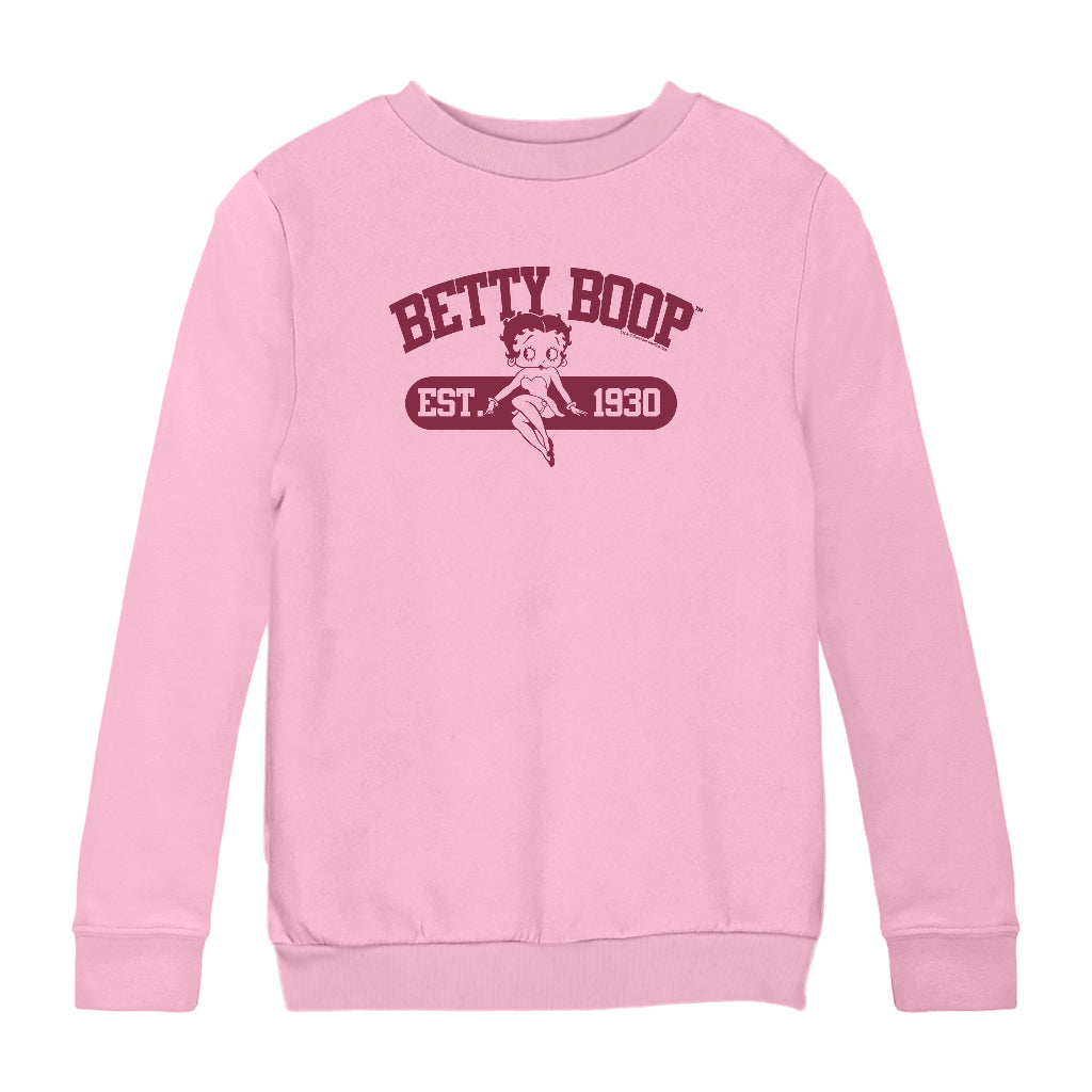 Betty Boop Est. 1930 Varsity Style Kids Sweatshirt