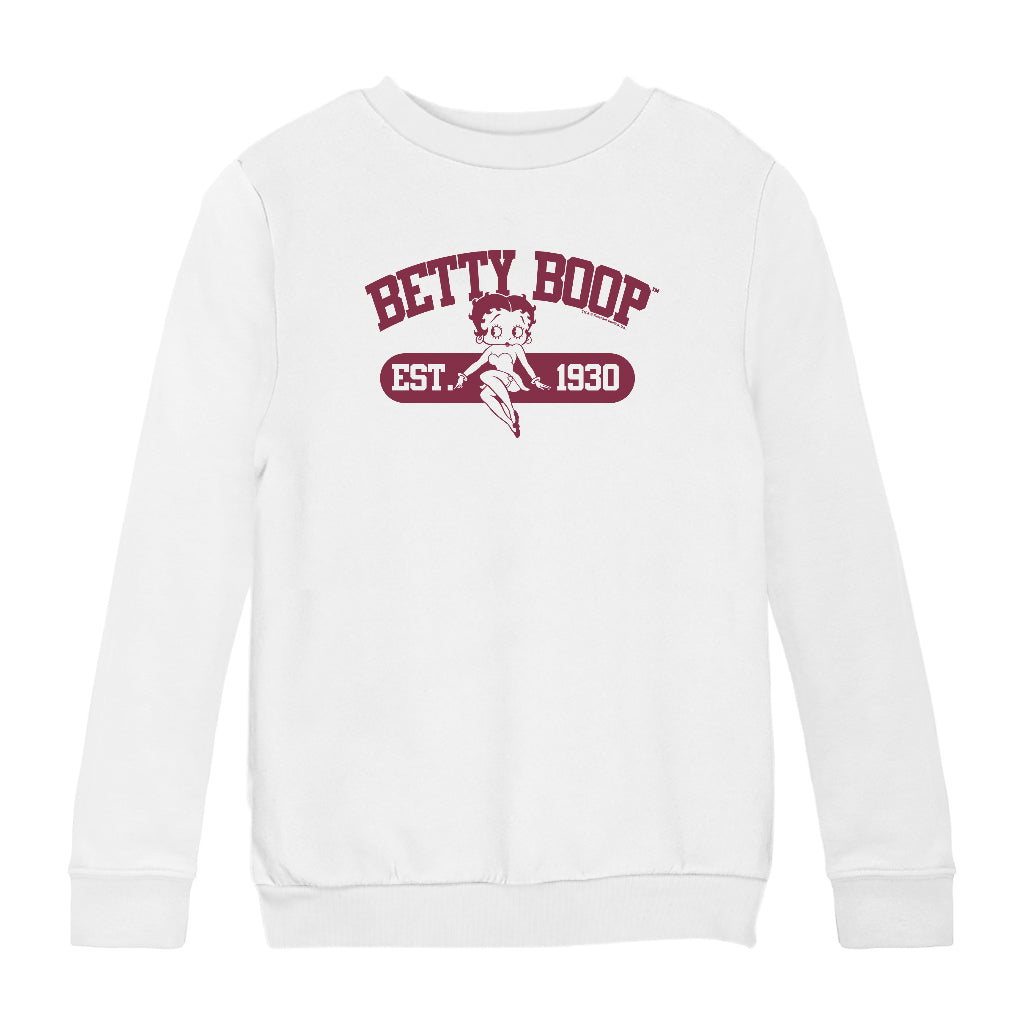 Betty Boop Est. 1930 Varsity Style Kids Sweatshirt