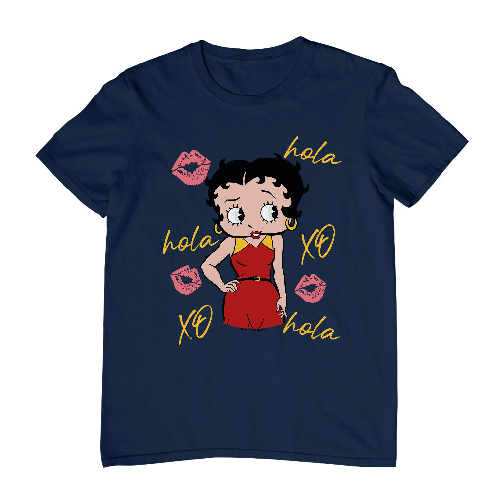 Betty Boop Hola XO Kisses Spain Flag Men's T-Shirt