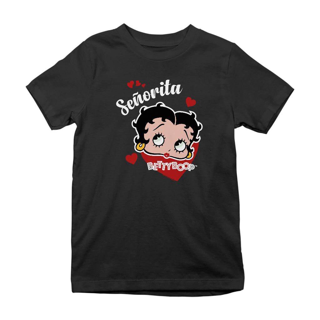 Betty Boop Senorita Hearts Kids T-Shirt