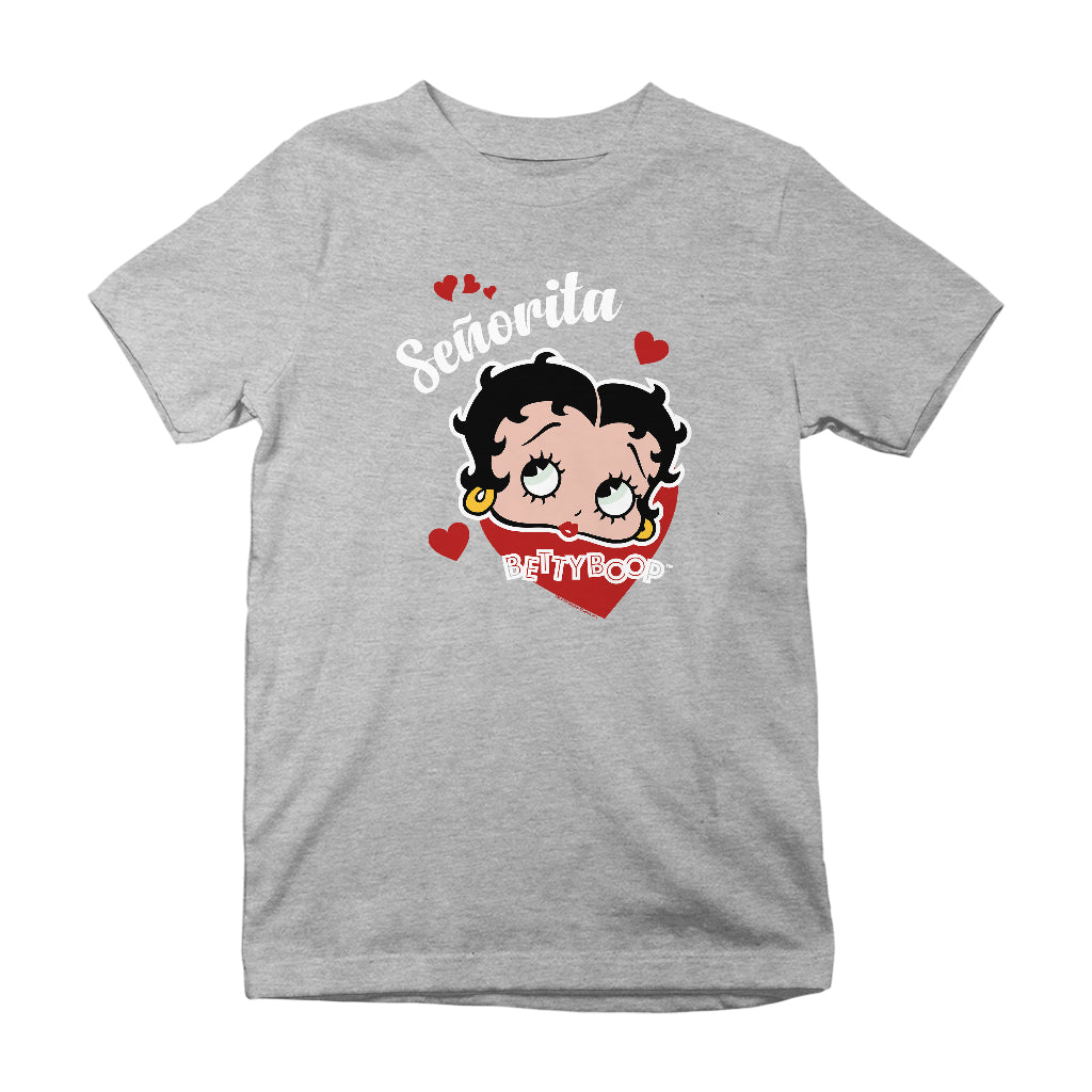 Betty Boop Senorita Hearts Kids T-Shirt